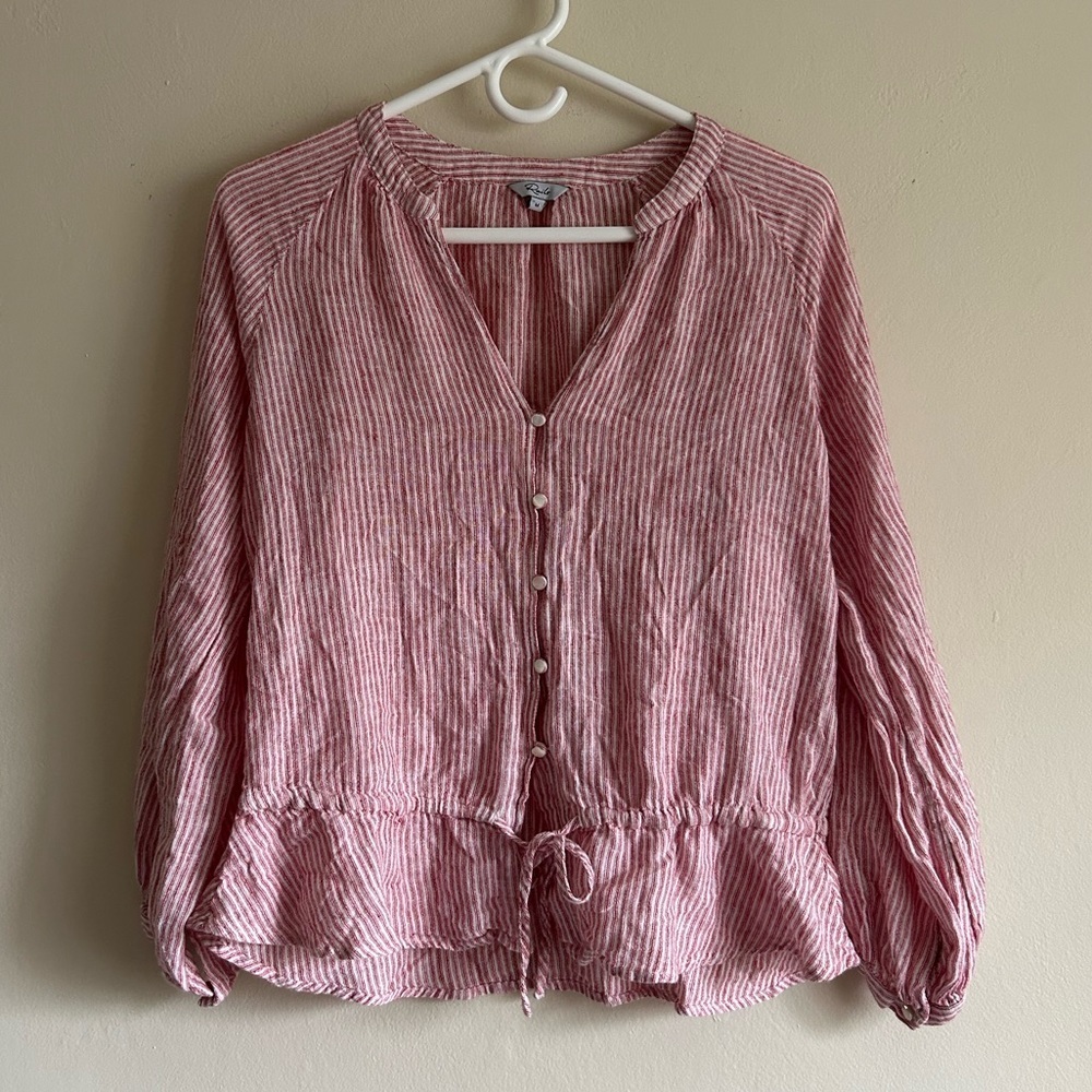 Rails Marti Blouse In Scarlet Stripe Size Medium - image 2